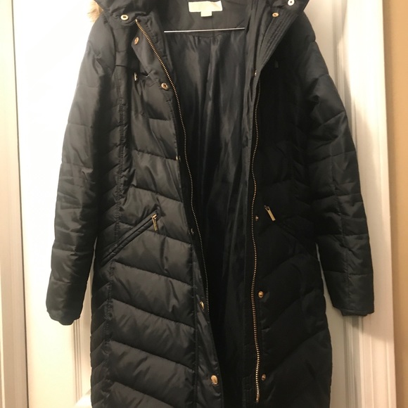 Michael Kors Faux Fur Trim Down Puffer Coat - Picture 3 of 5
